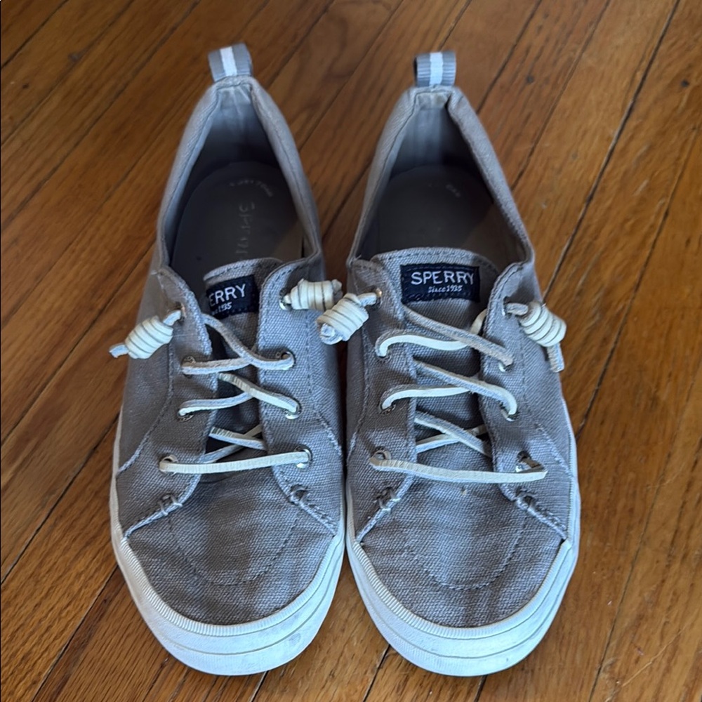 Sperry Gray Casual Canvas Shoes Woman 8.5 - Picture 1 of 8